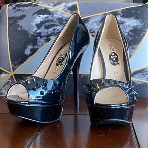 Studded Peep Toe Heels